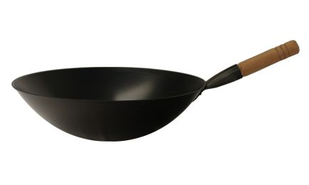 17" Cool Roll Iron Wok, handle (Induction ready)