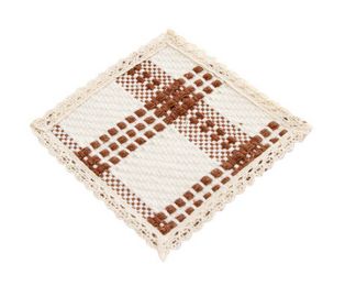 Set of 5 COTTON&LINEN Coasters Insulation Mat, Coffee Grid