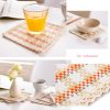 Set of 5 COTTON&LINEN Coasters Insulation Mat, Coffee Grid