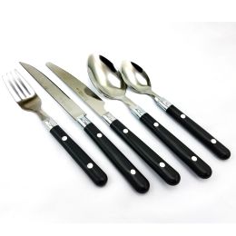 Gibson Home Casual Living 58 Piece Stainless Steel Flatware Set in Black