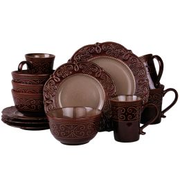 Elama's Salia 16 Piece Stoneware Dinnerware Set