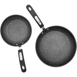 THE ROCK by Starfrit 060740-002-0000 THE ROCK by Starfrit Set of 2 Fry Pans with Bakelite Handles