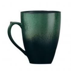 Ceramic Mug Tea Cup Retro Coffee Cup Breakfast Cup, Gradient Mug (colors-bi-colored: Black and Green)