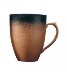 Ceramic Mug Tea Cup Retro Coffee Cup Breakfast Cup, Gradient Mug (colors-bi-colored: Black and Brown)
